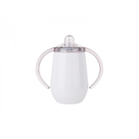 White 10oz Stainless Steel Sippy Cup